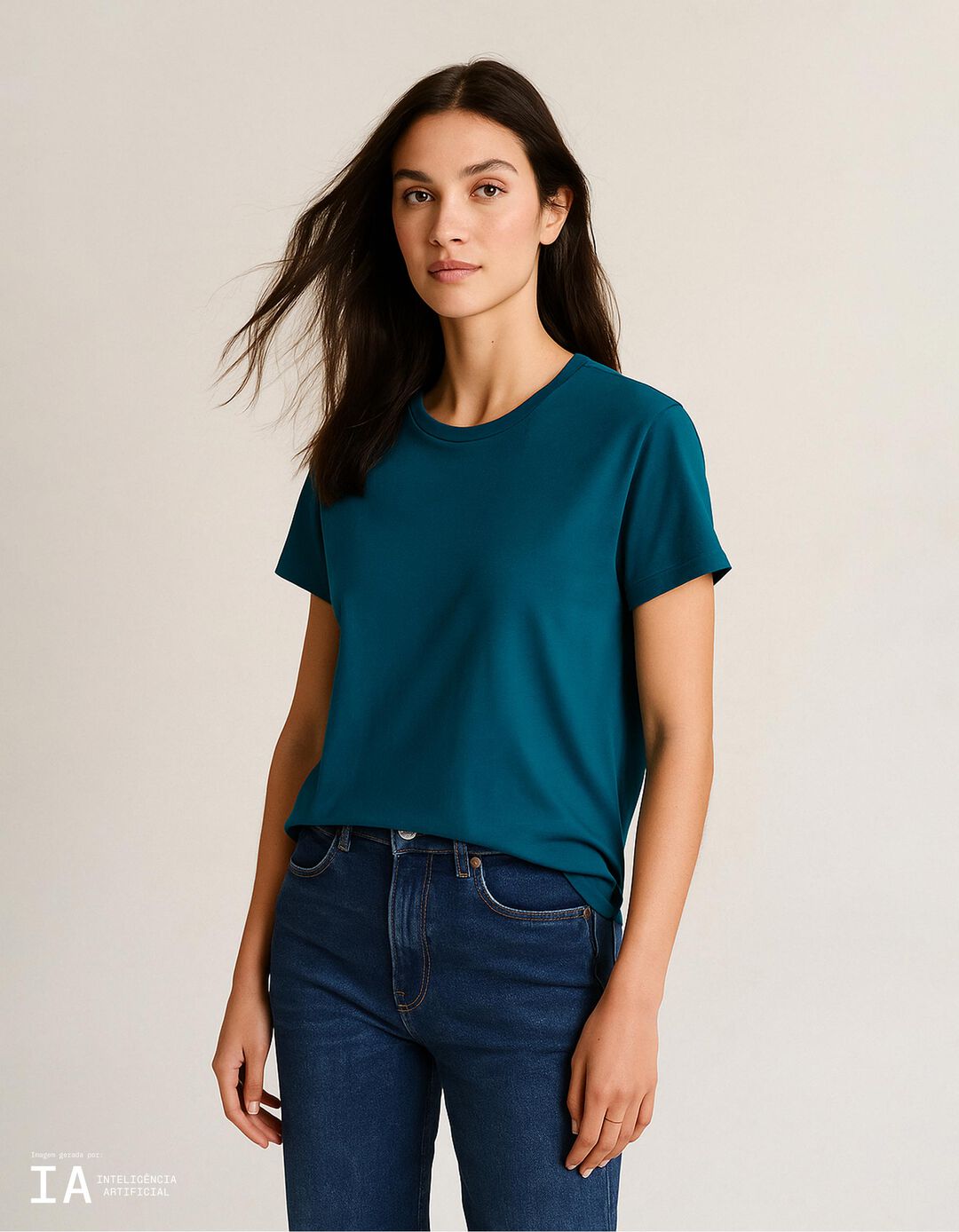 T-shirt, Mulher, Azul Escuro