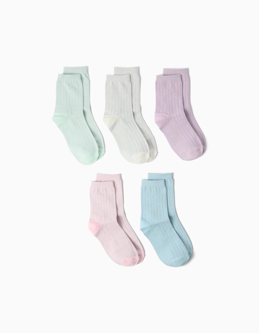 Pack 5 Pares De Meias, Menina, Rosa Claro