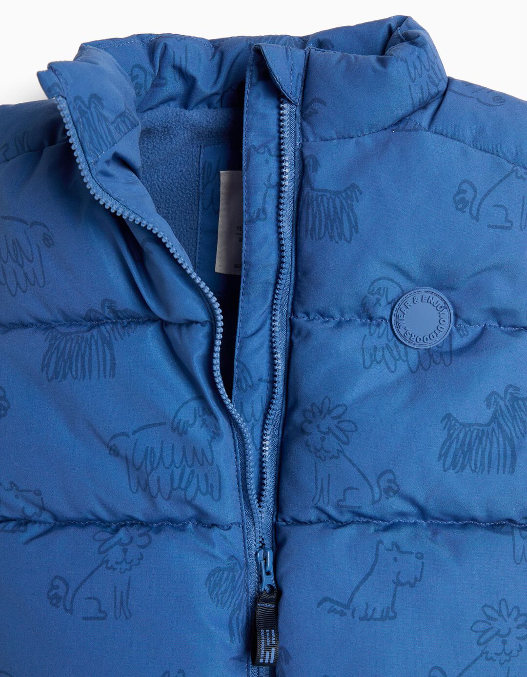Colete Estampado, Menino, Azul