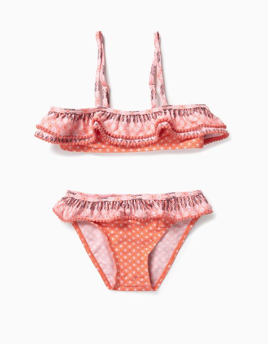 BIQU&Iacute;NI PARA MENINA 'POMPONS', CORAL