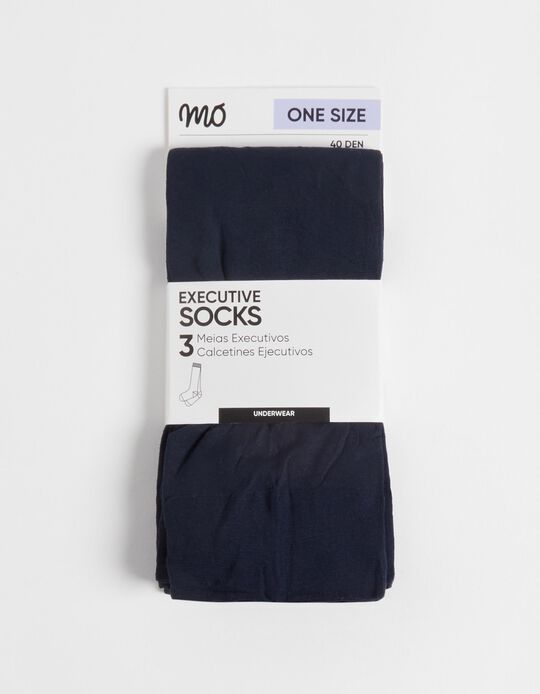 Comprar Online Pack 3 Pares de Meias Executivo, Homem, Azul Escuro