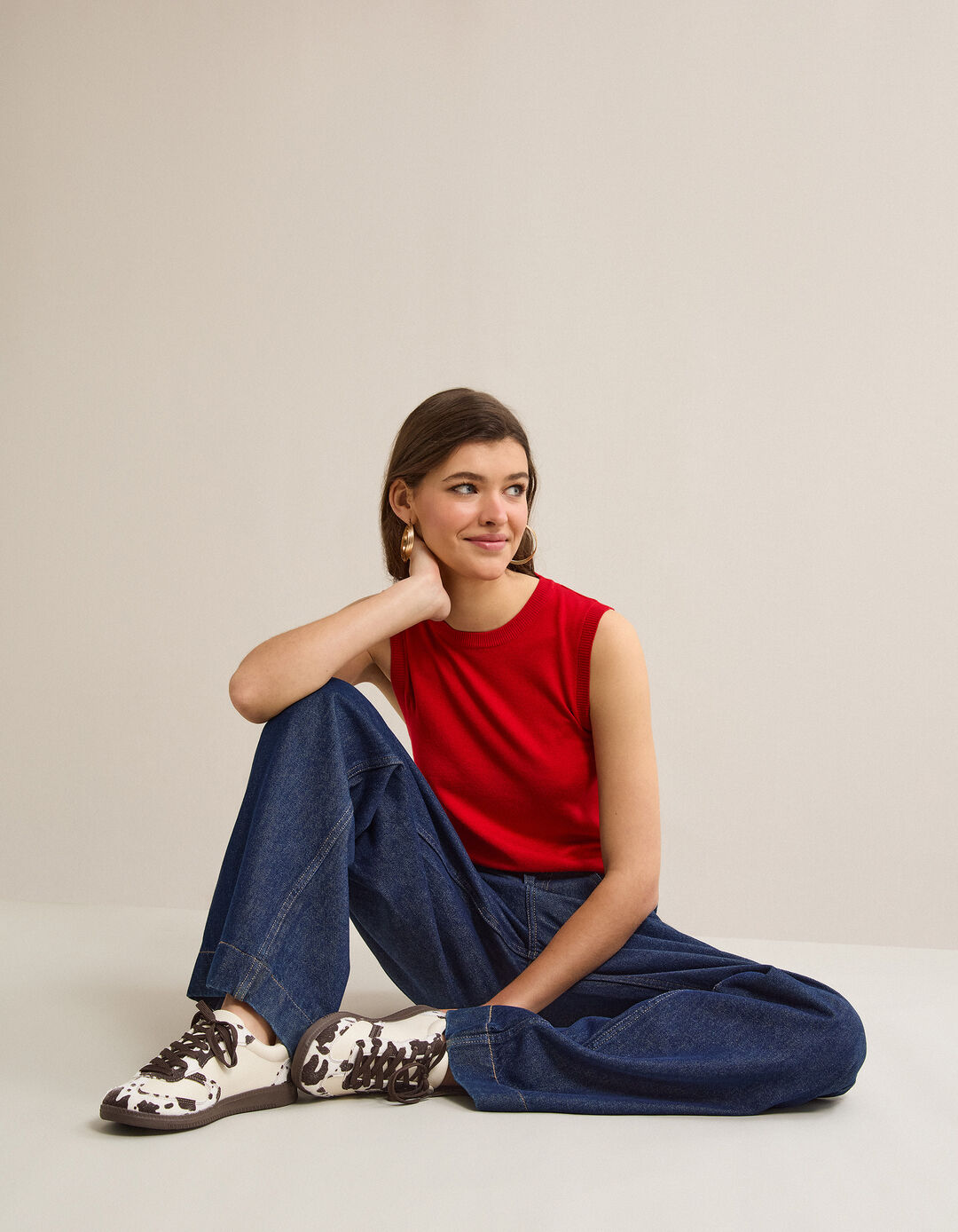 Colete de Malha, Mulher, Vermelho