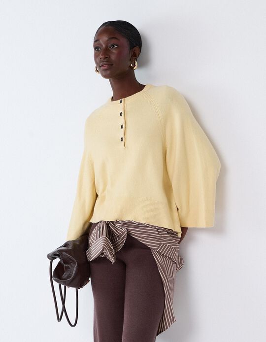 Comprar Online Camisola De Malha, Mulher, Amarelo Claro 