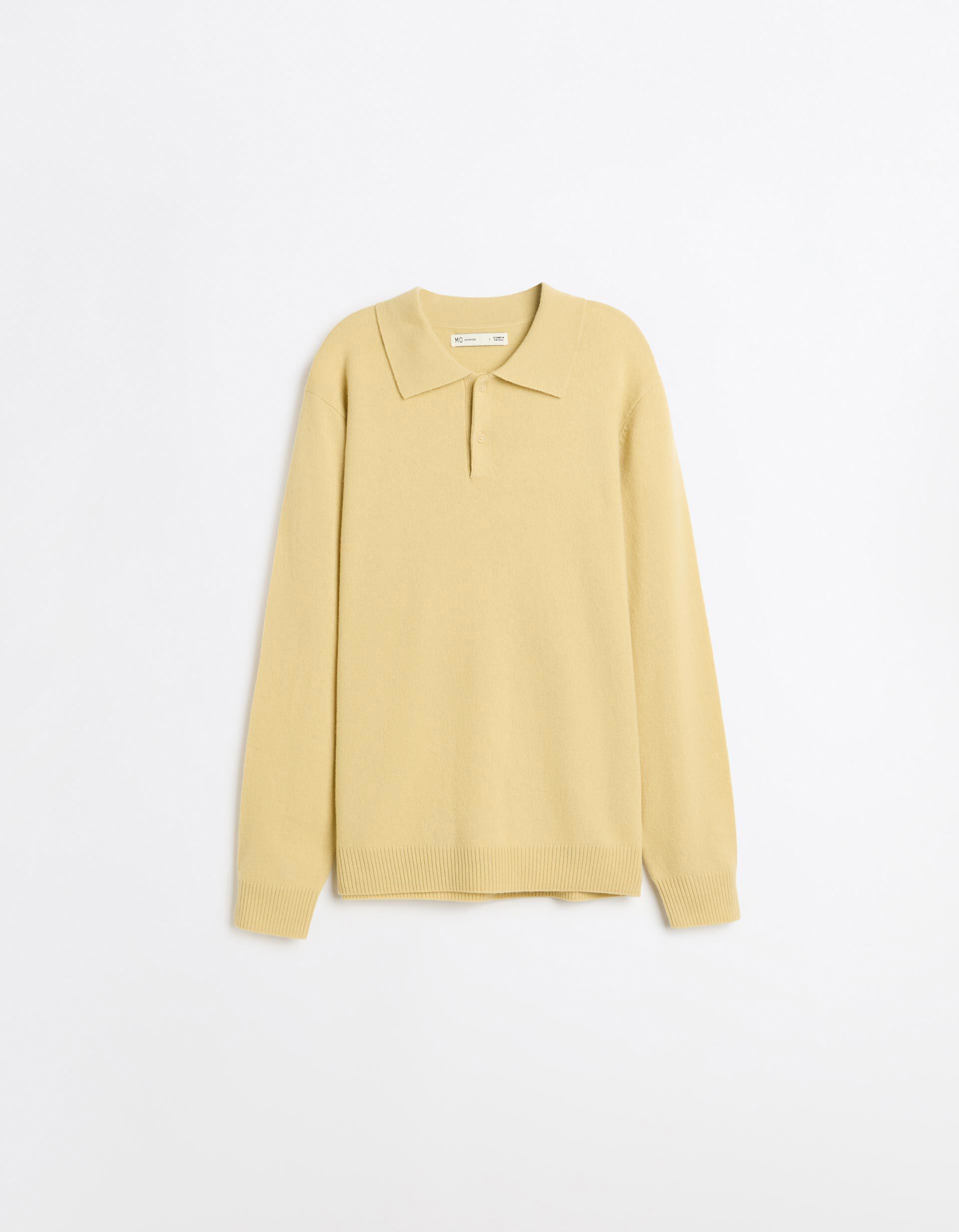 Comprar Online Polo Com Mistura De L&atilde;, Homem, Amarelo