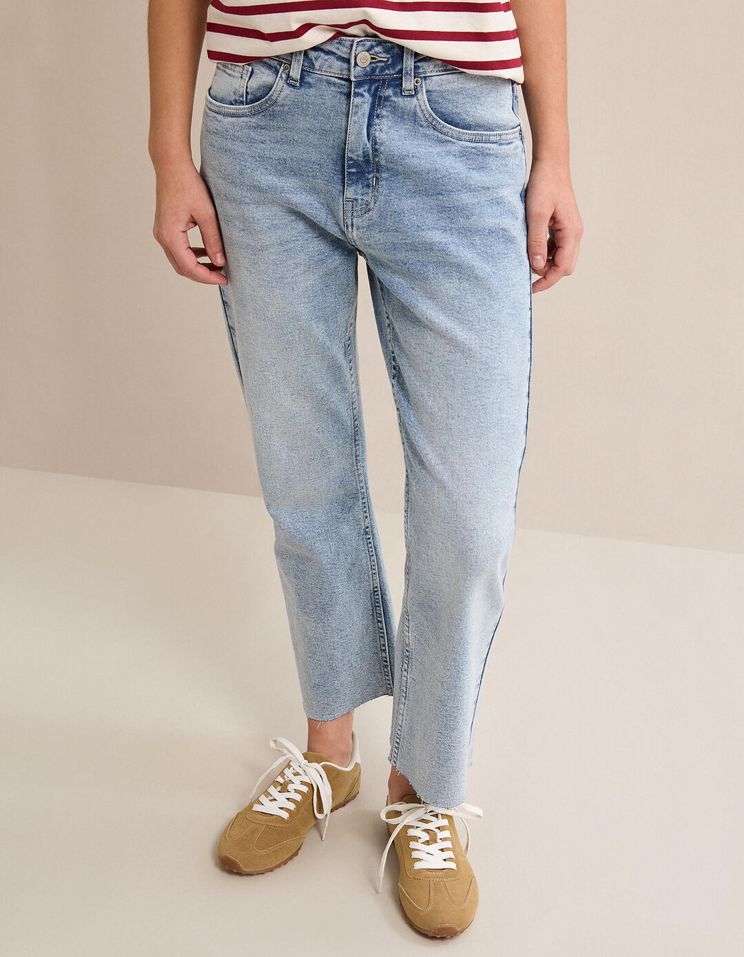 Cal&ccedil;as de Ganga 'Cropped Flare', Mulher, Azul Claro