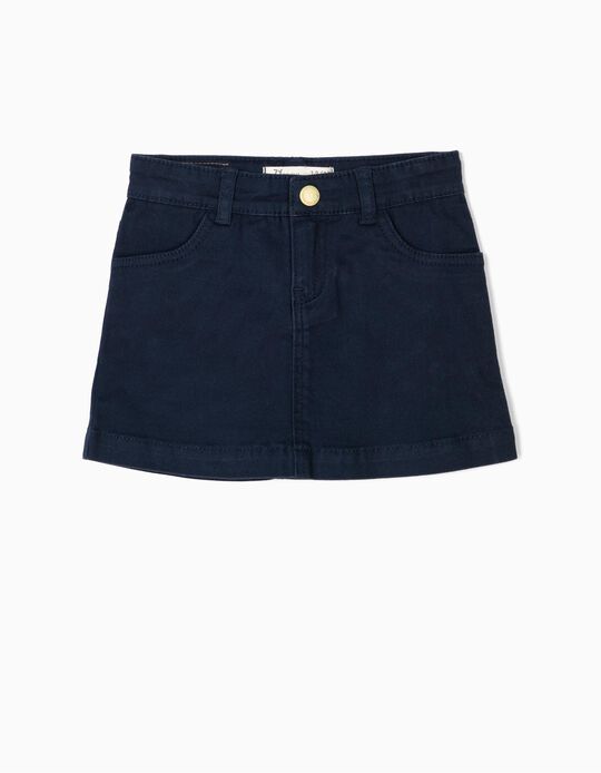 Saia Denim para Beb&eacute; Menina, Azul Escuro