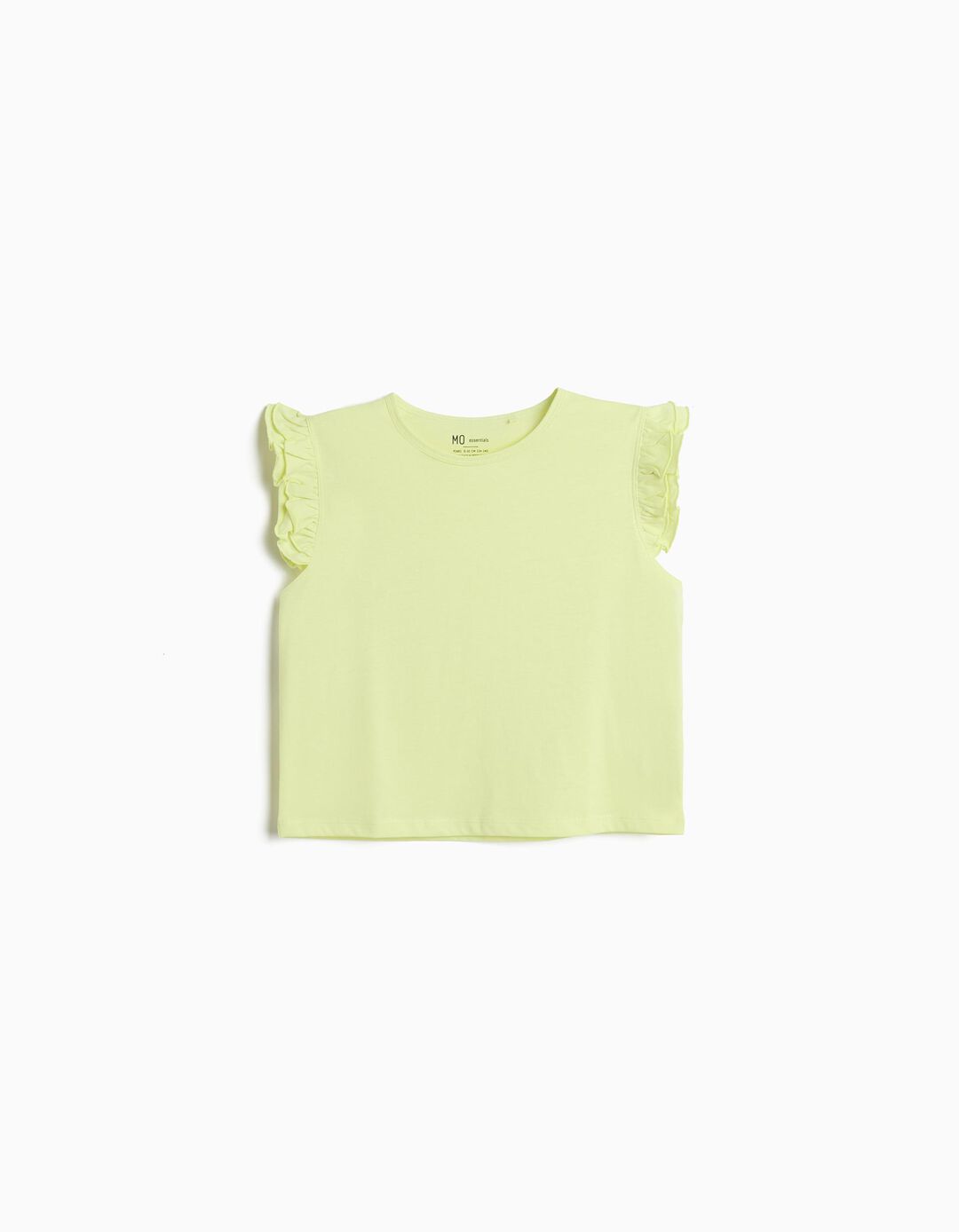 T-shirt Folhos, Menina, Amarelo Claro