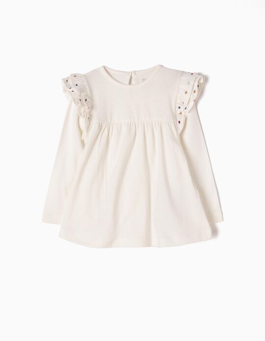 Long-Sleeved Top, Ruffles & Little Dots