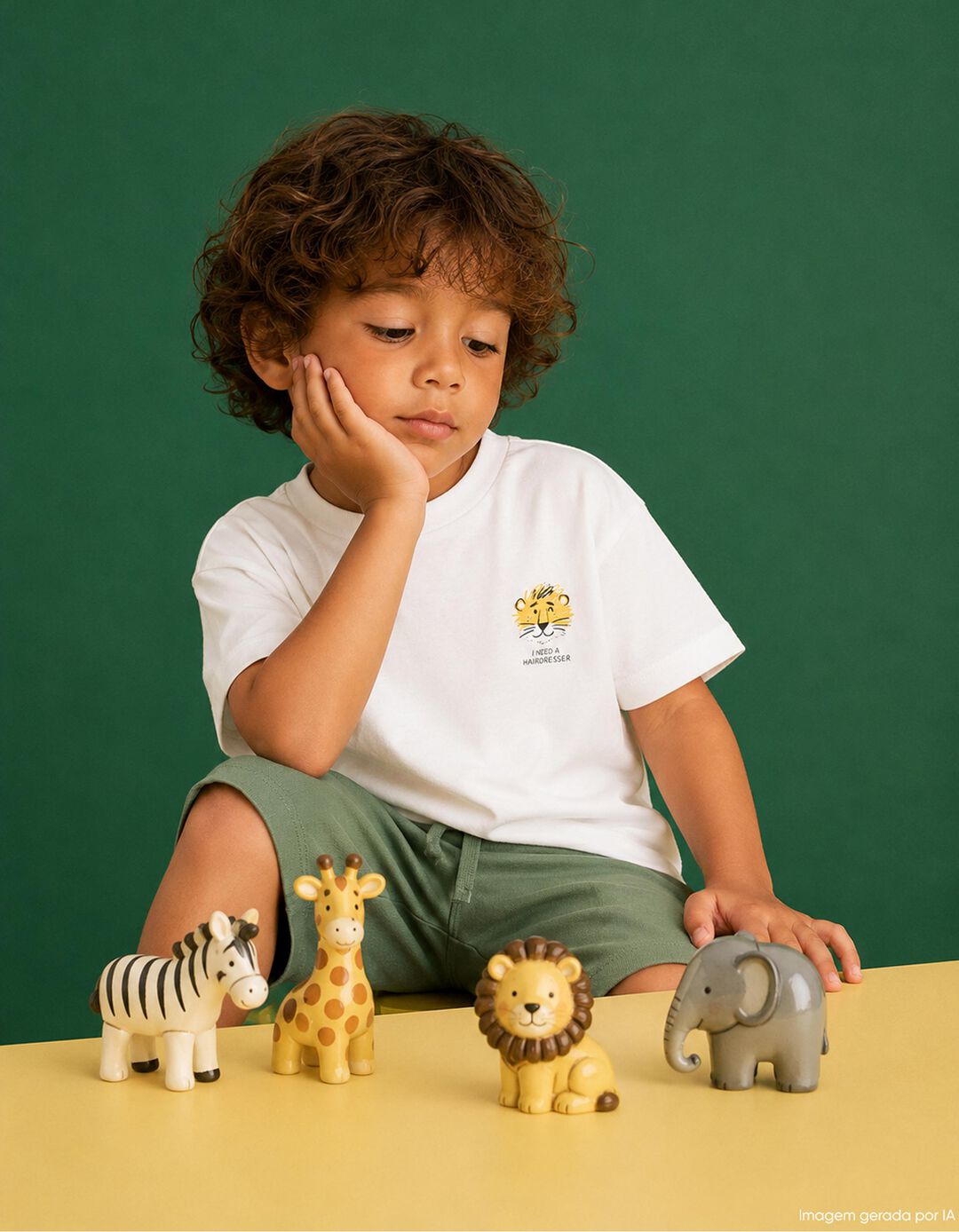 T-shirt Estampada, Menino, Cru