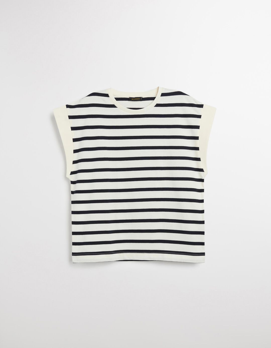 T-shirt com Riscas, Mulher, Azul Escuro