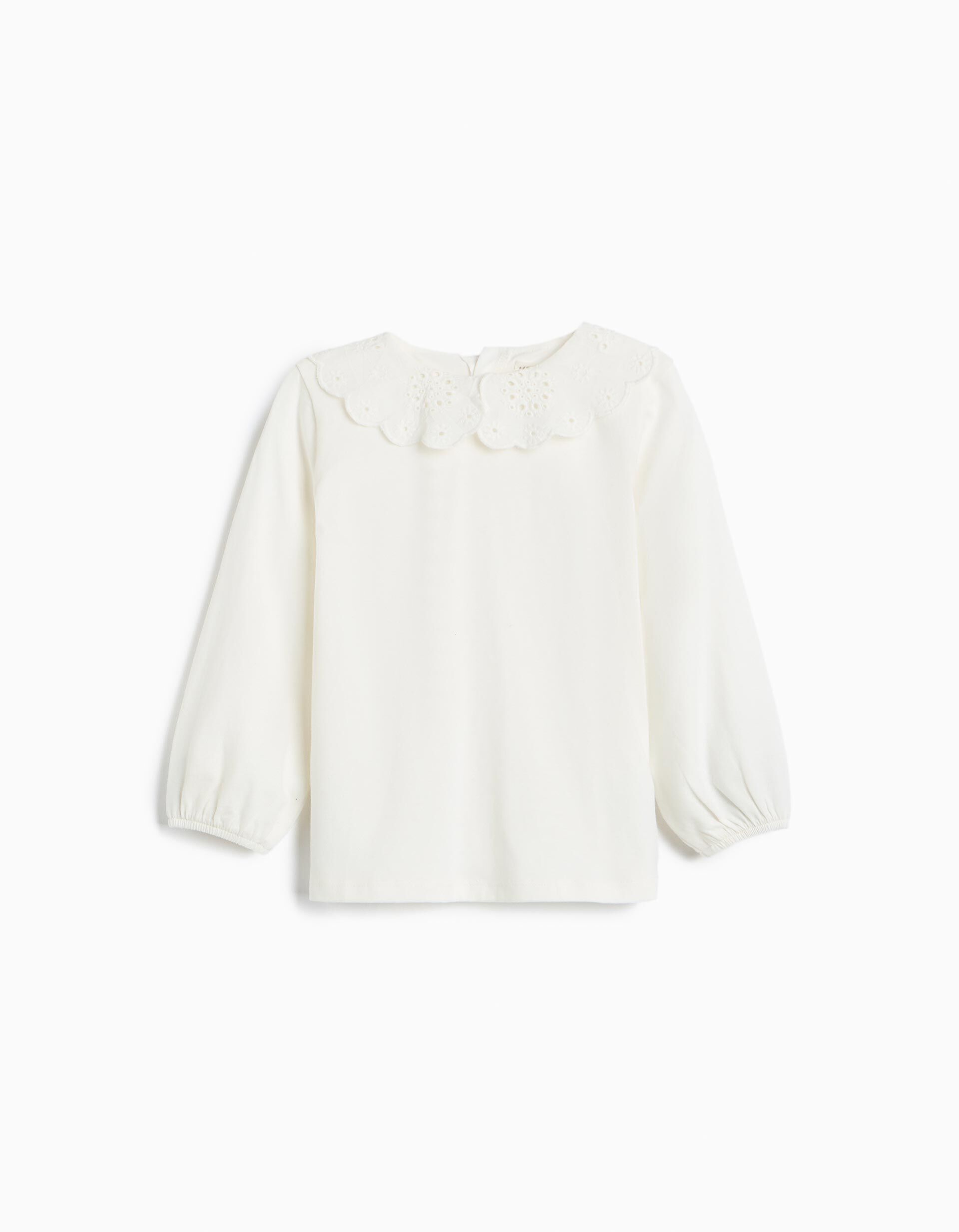Comprar Online Camisola Com Gola Peter Pan, Menina, Branco