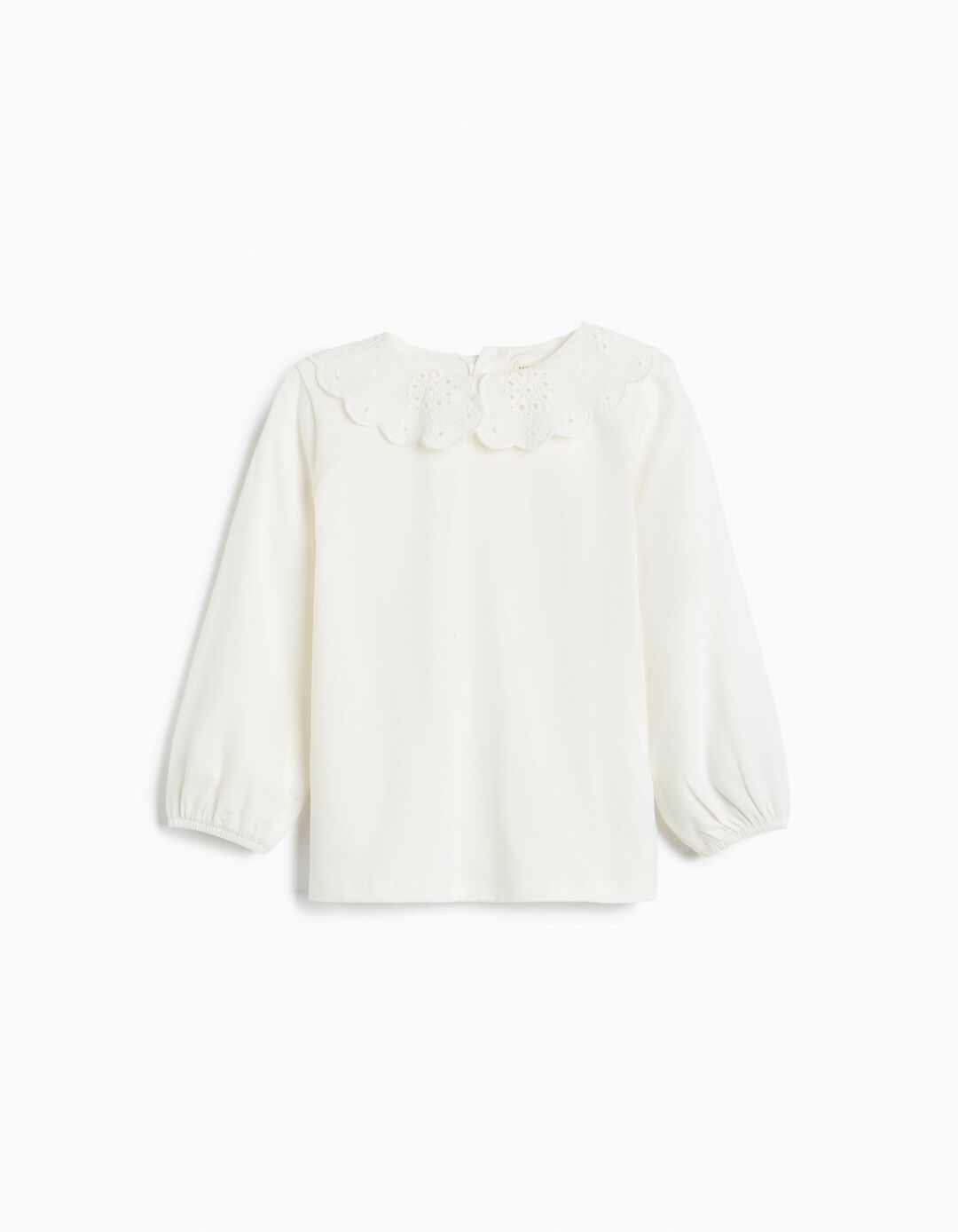 Camisola Com Gola Peter Pan, Menina, Branco