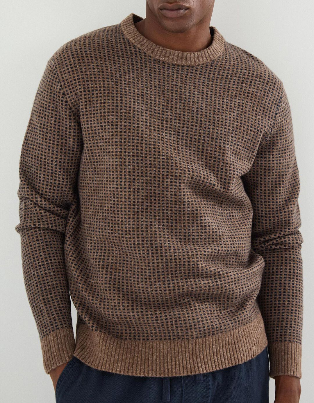 Camisola de Malha, Homem, Bege