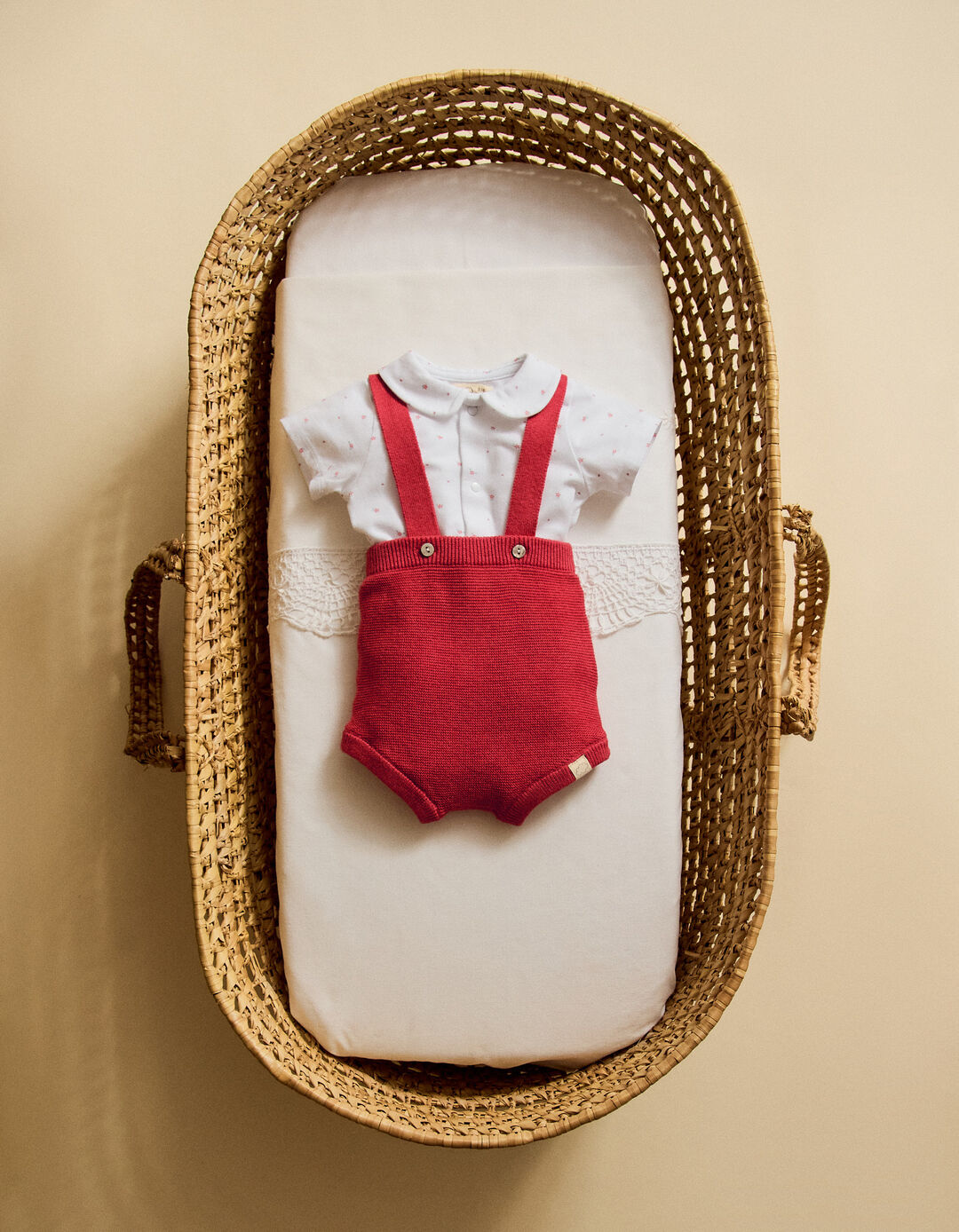 Conjunto Body e Macac&atilde;o, Rec&eacute;m-Nascido, Vermelho