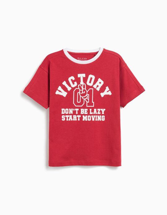 Comprar Online T-shirt Print, Menino, Vermelho Escuro 