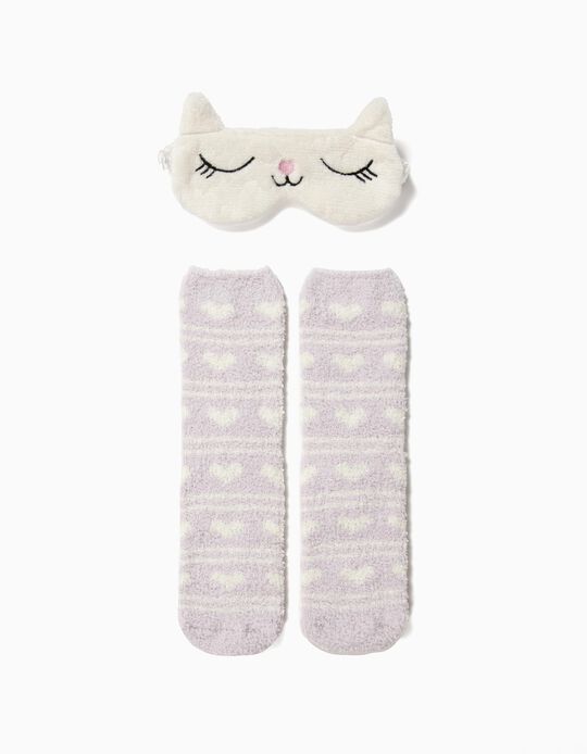 Meias com m&aacute;scara de olhos