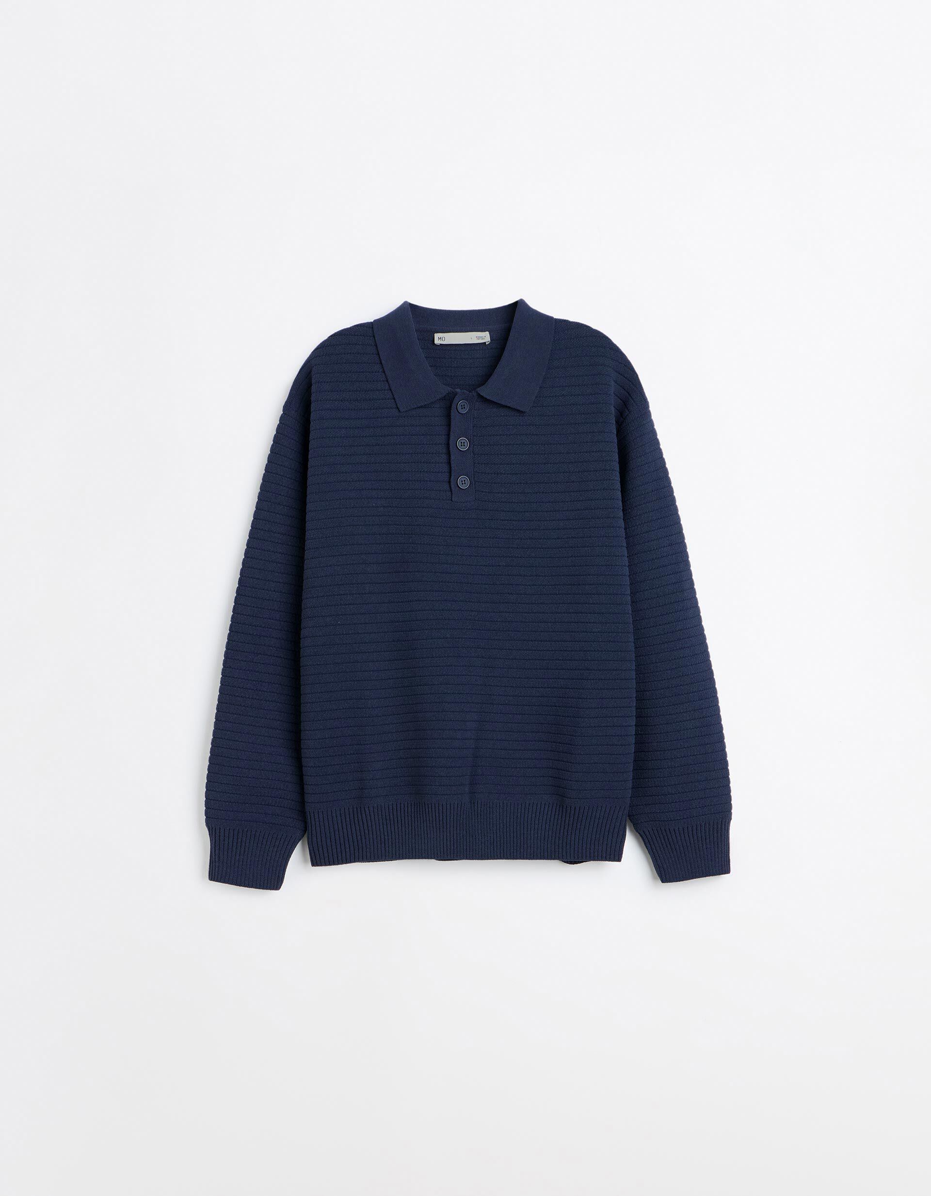 Comprar Online Camisola De Malha Gola Polo, Homem, Azul Escuro