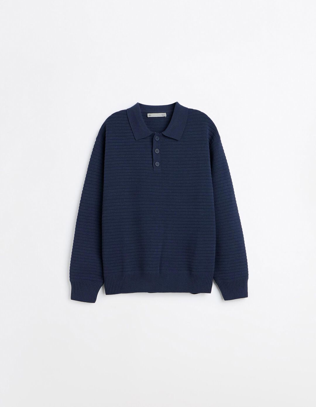 Camisola De Malha Gola Polo, Homem, Azul Escuro