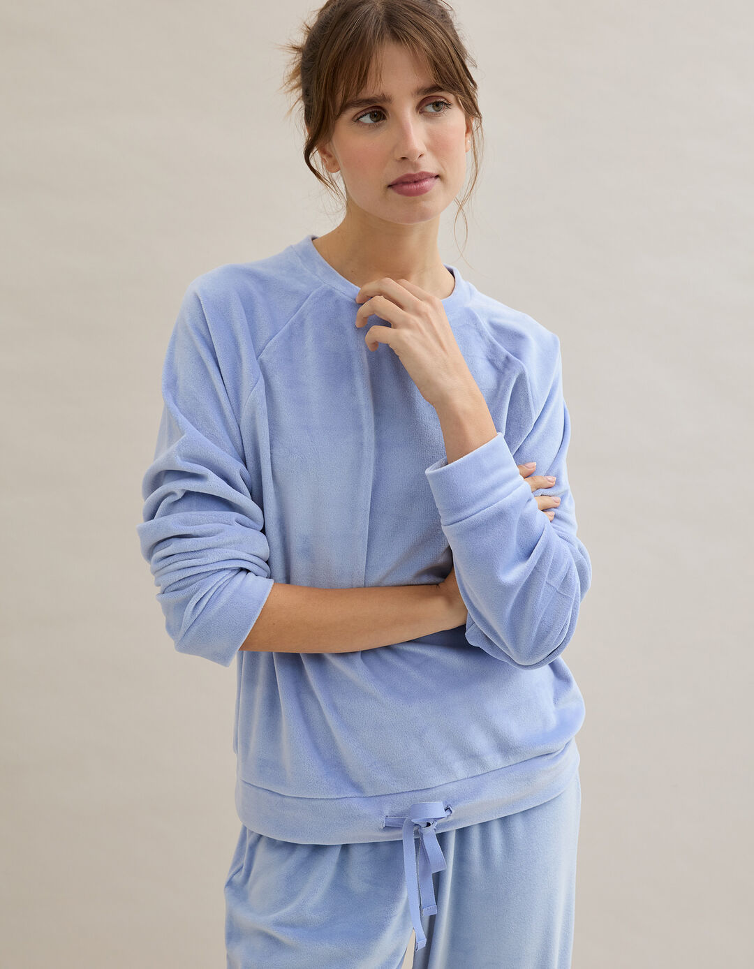 Pijama Veludo, Mulher, Azul Claro