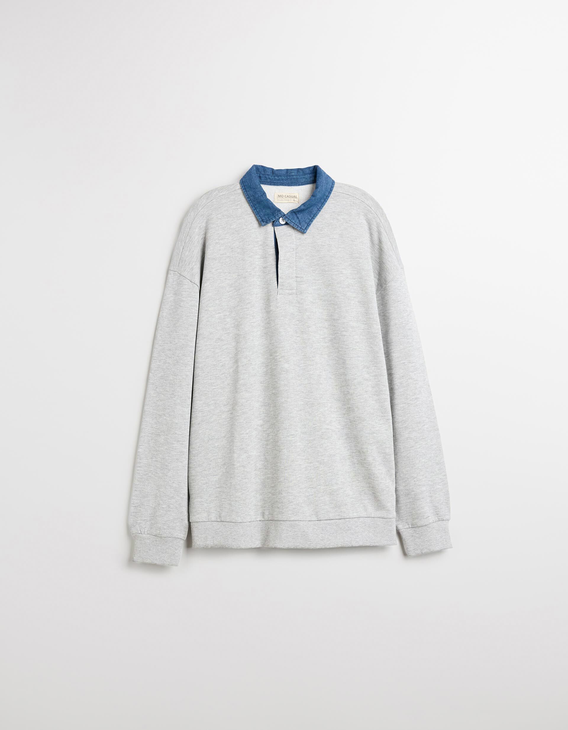 Comprar Online Polo Felpa, Homem, Cinzento Claro