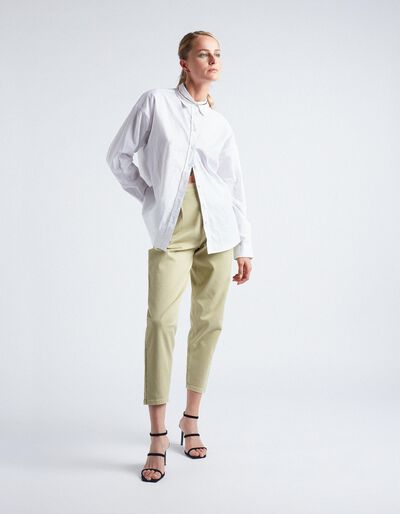 Linen Blend Shirt, Women, White