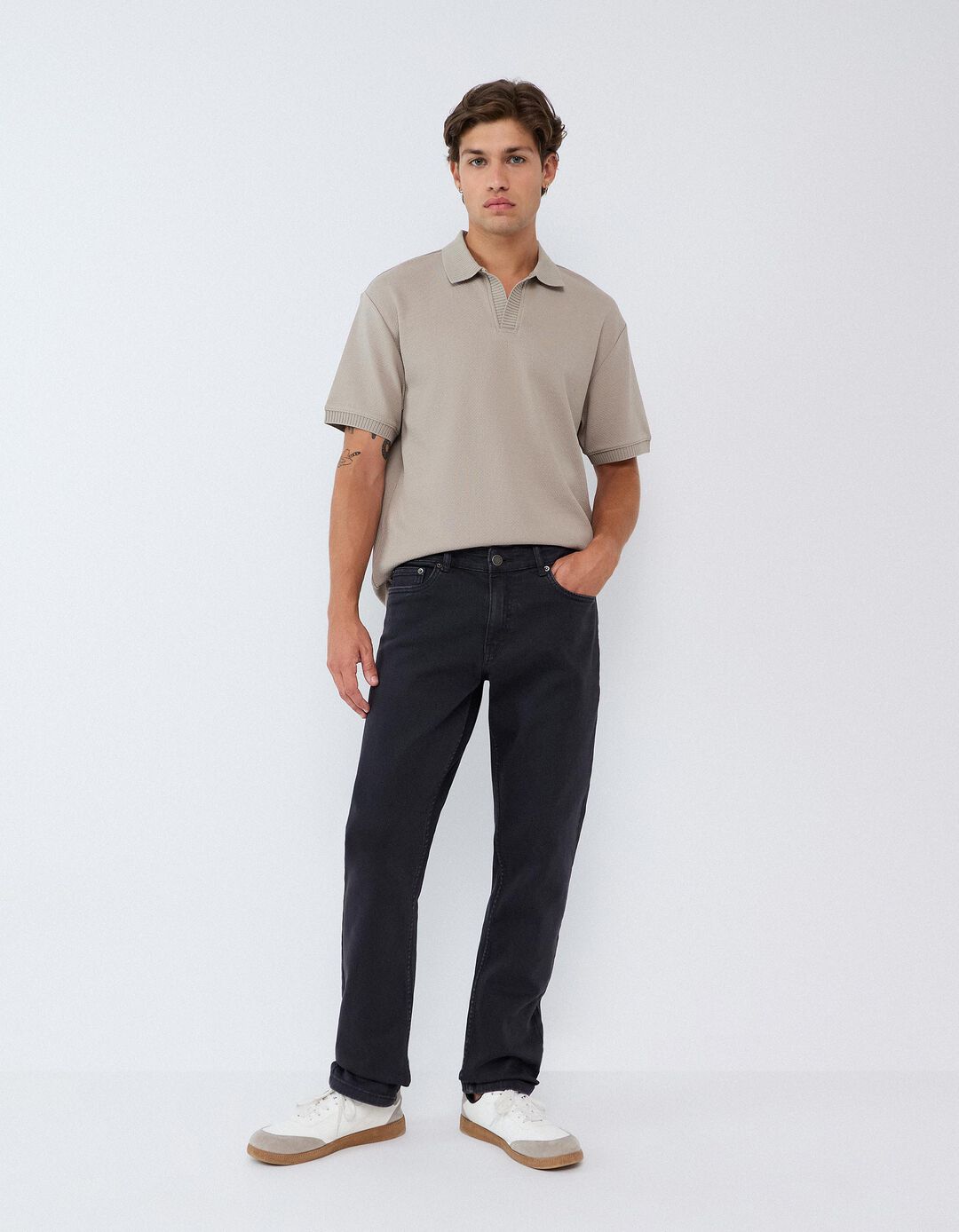 Jeans Slim-Fit, Homem, Preto