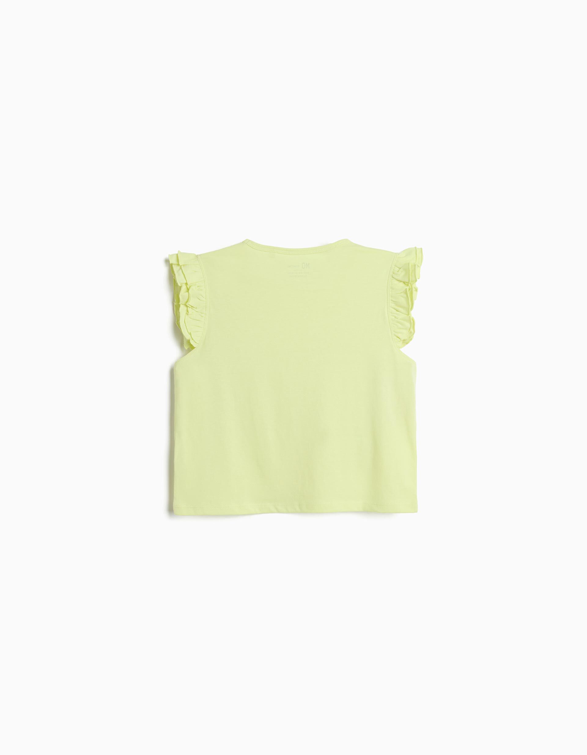 Comprar Online T-shirt Folhos, Menina, Amarelo Claro