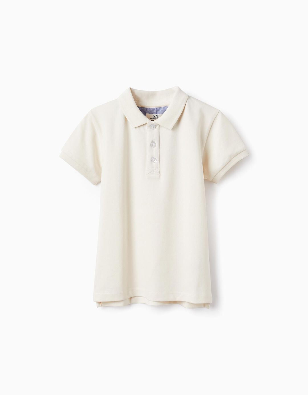 Short Sleeve Polo in Cotton Piqué for Boys 'B&S', White