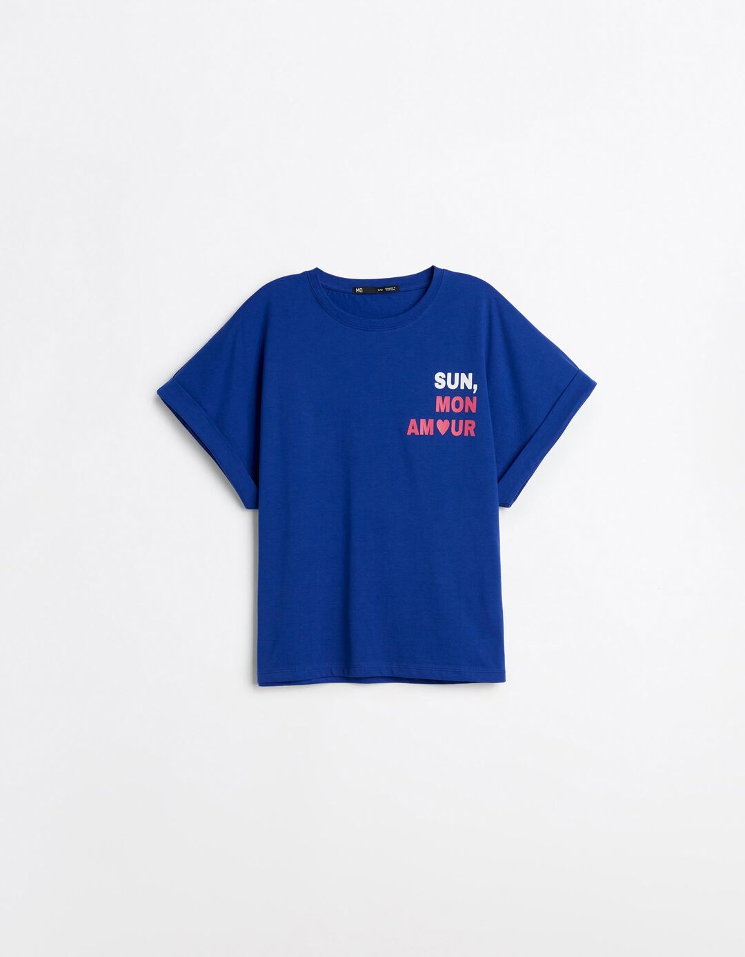 T-shirt com Estampado, Mulher, Azul
