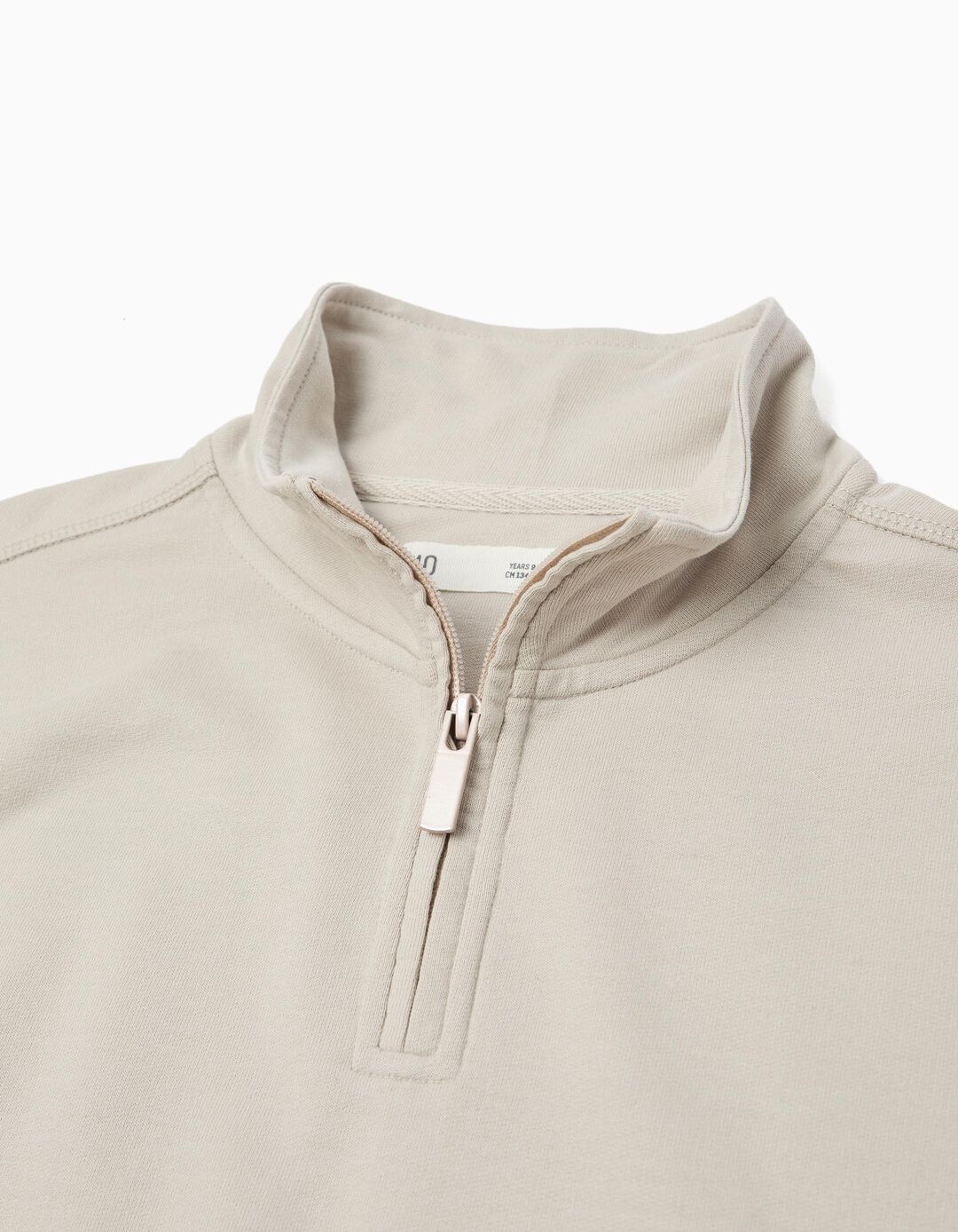 Sweatshirt com Fecho, Menino, Cinzento Claro