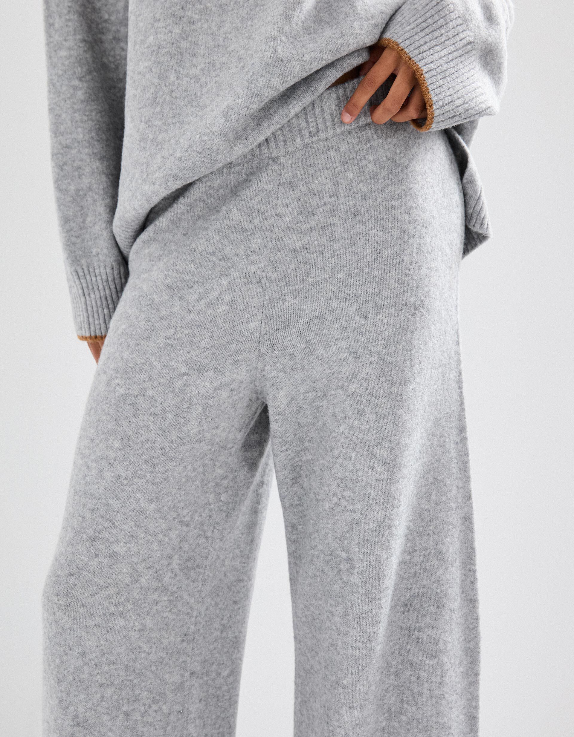 Comprar Online Cal&ccedil;as de Malha com L&atilde;, Mulher, Cinzento Claro