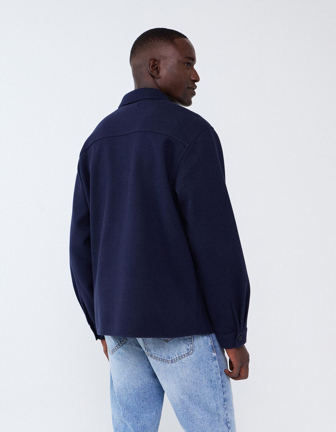Sobrecamisa Em Malha, Homem, Azul Escuro