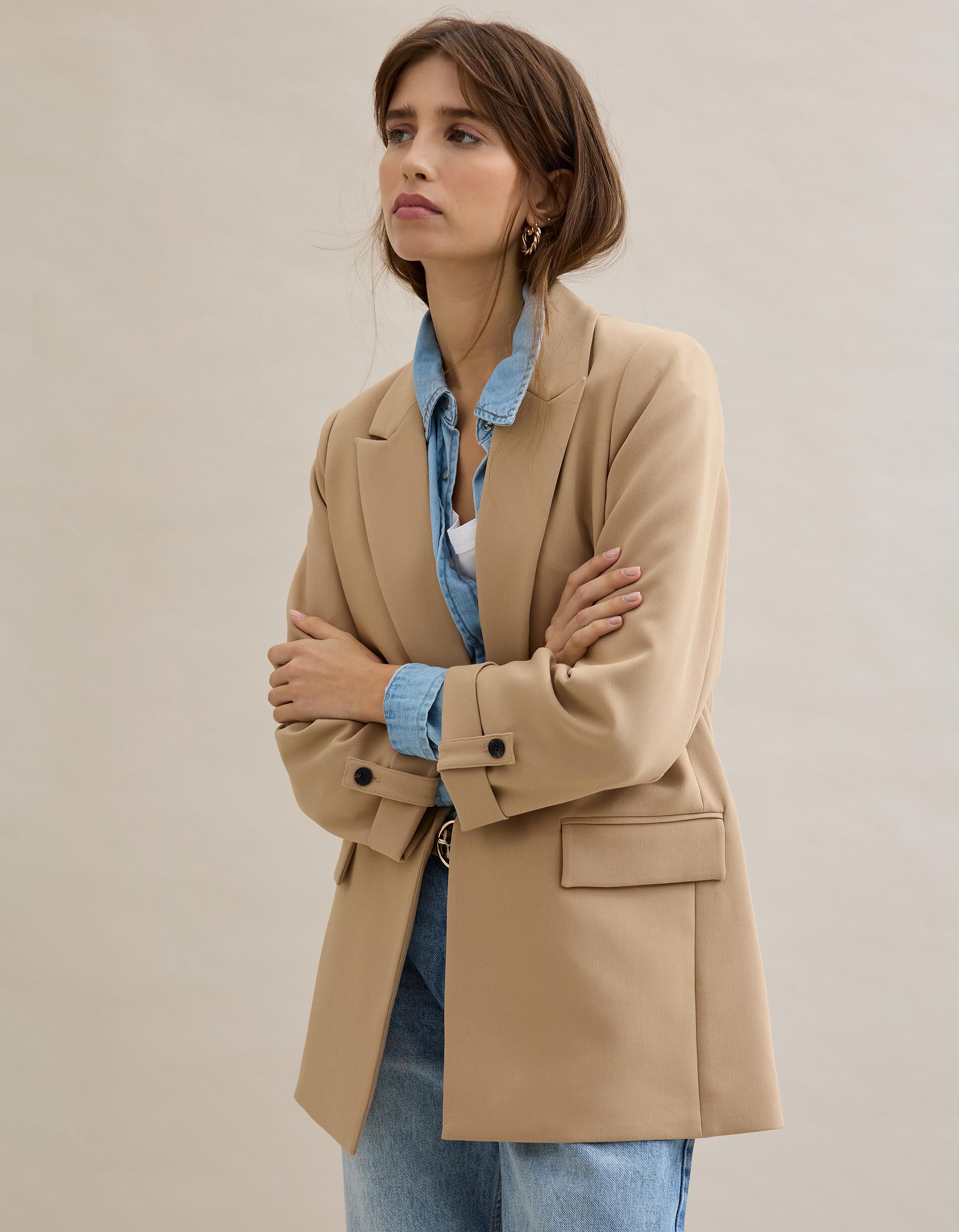 Comprar Online Blazer, Mulher, Bege Claro