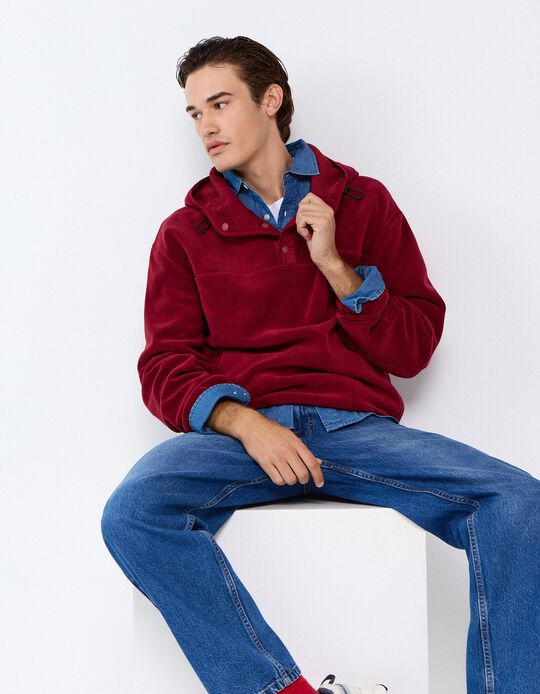 Comprar Online Sweatshirt Polar, Homem, Vermelho Escuro