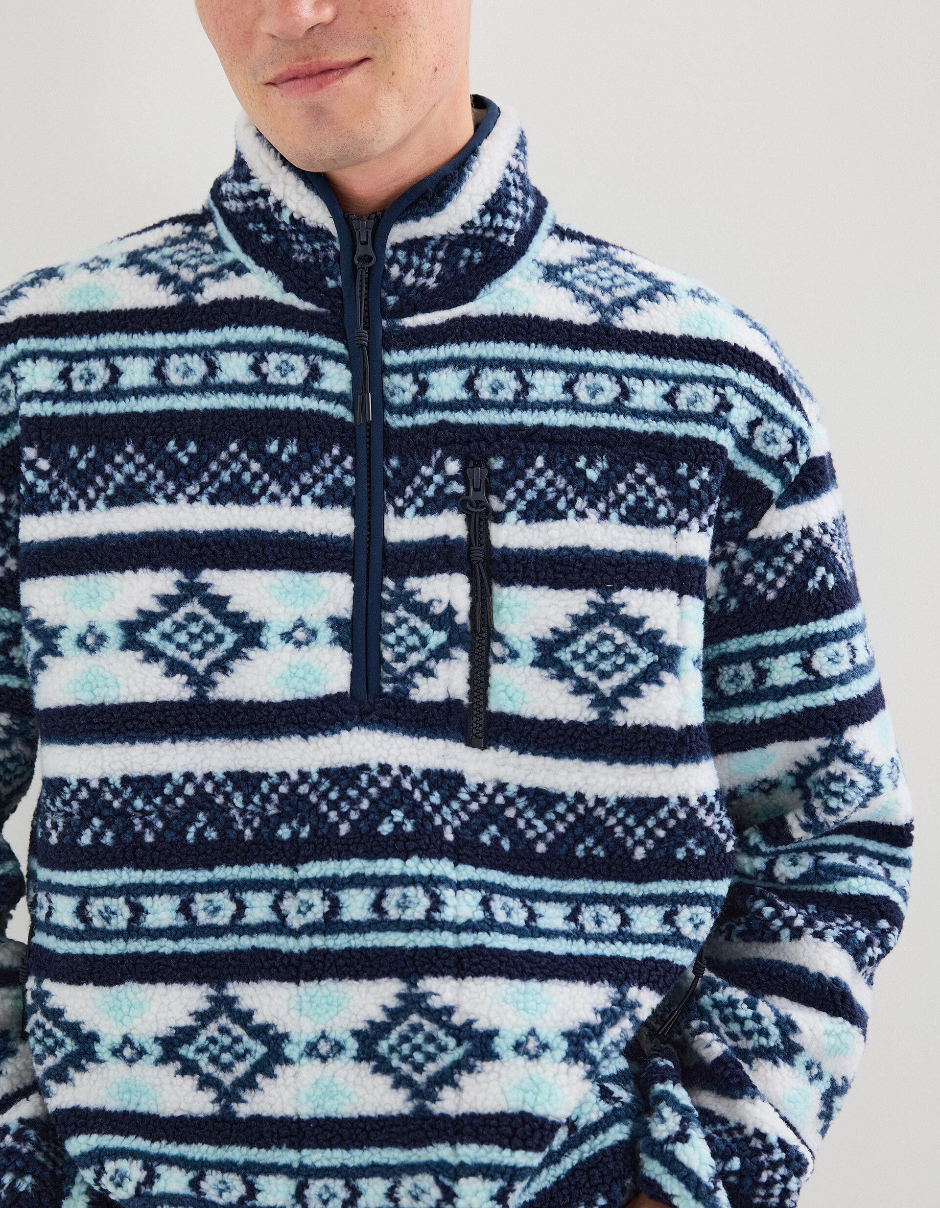 Comprar Online Camisola Sherpa com Fecho, Homem, Azul Escuro