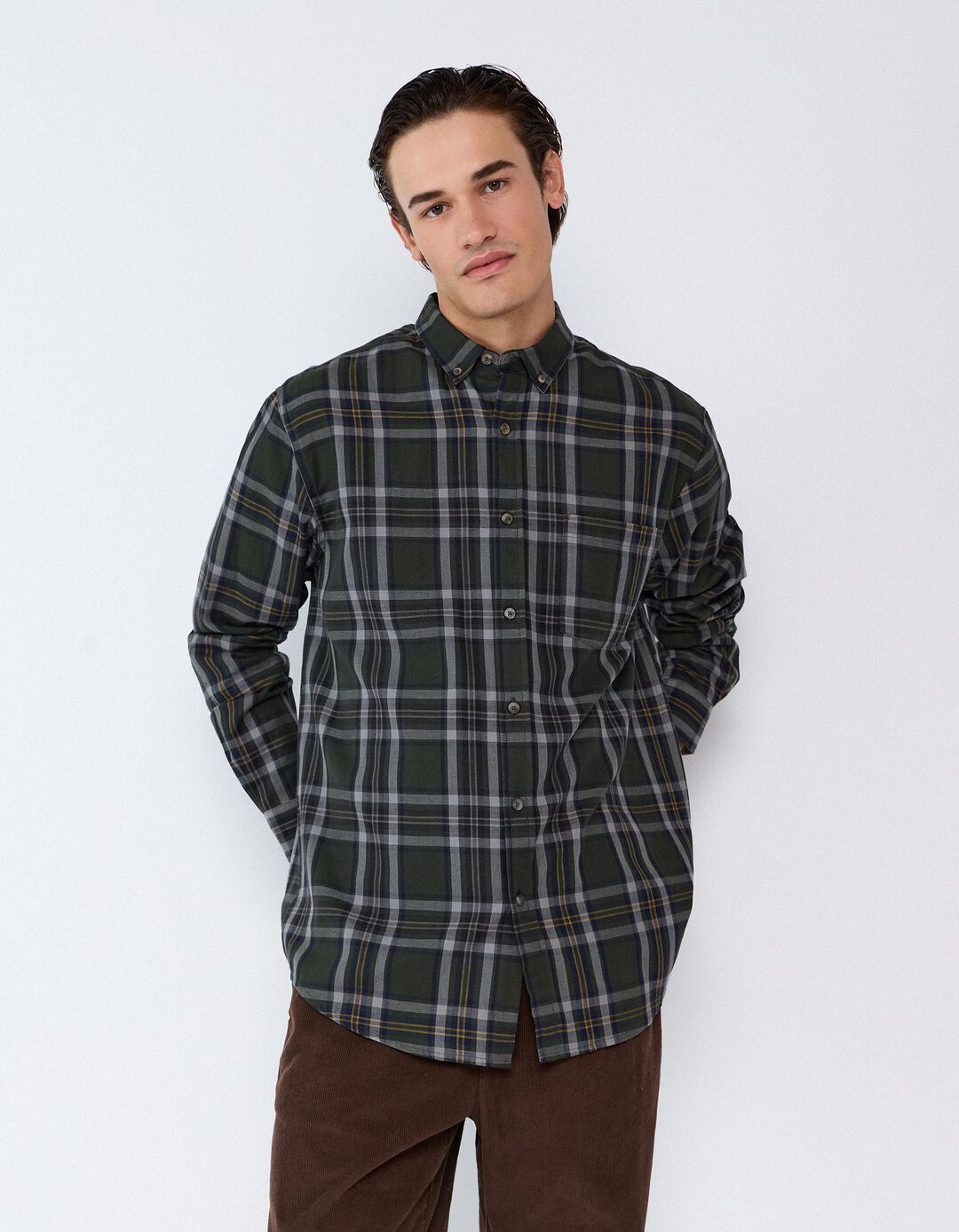 Camisa Xadrez, Homem, Verde