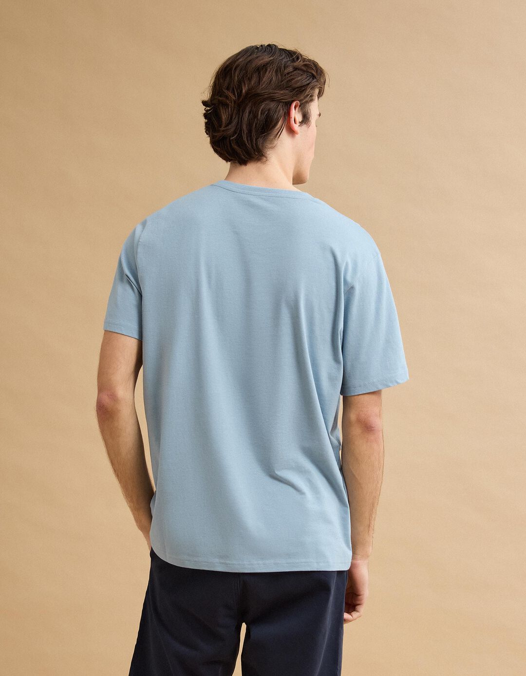 T-shirt Jersey Estampado, Homem, Azul Claro