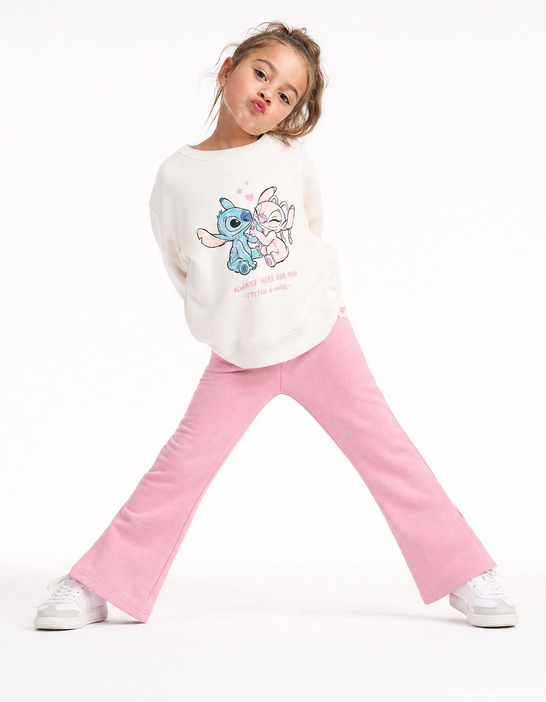 Conjunto 'Stitch' &copy;Disney, Menina, Branco