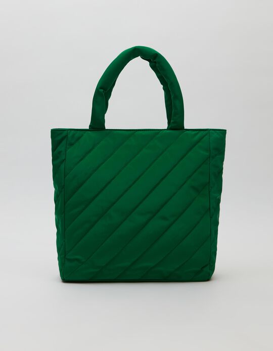 Padded Shopper Bag, Women, Green
