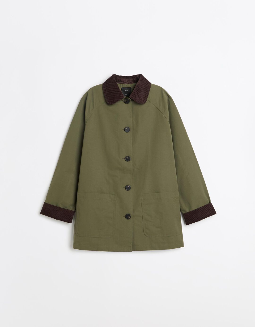 Parka Com Gola De Bombazina, Mulher, Verde