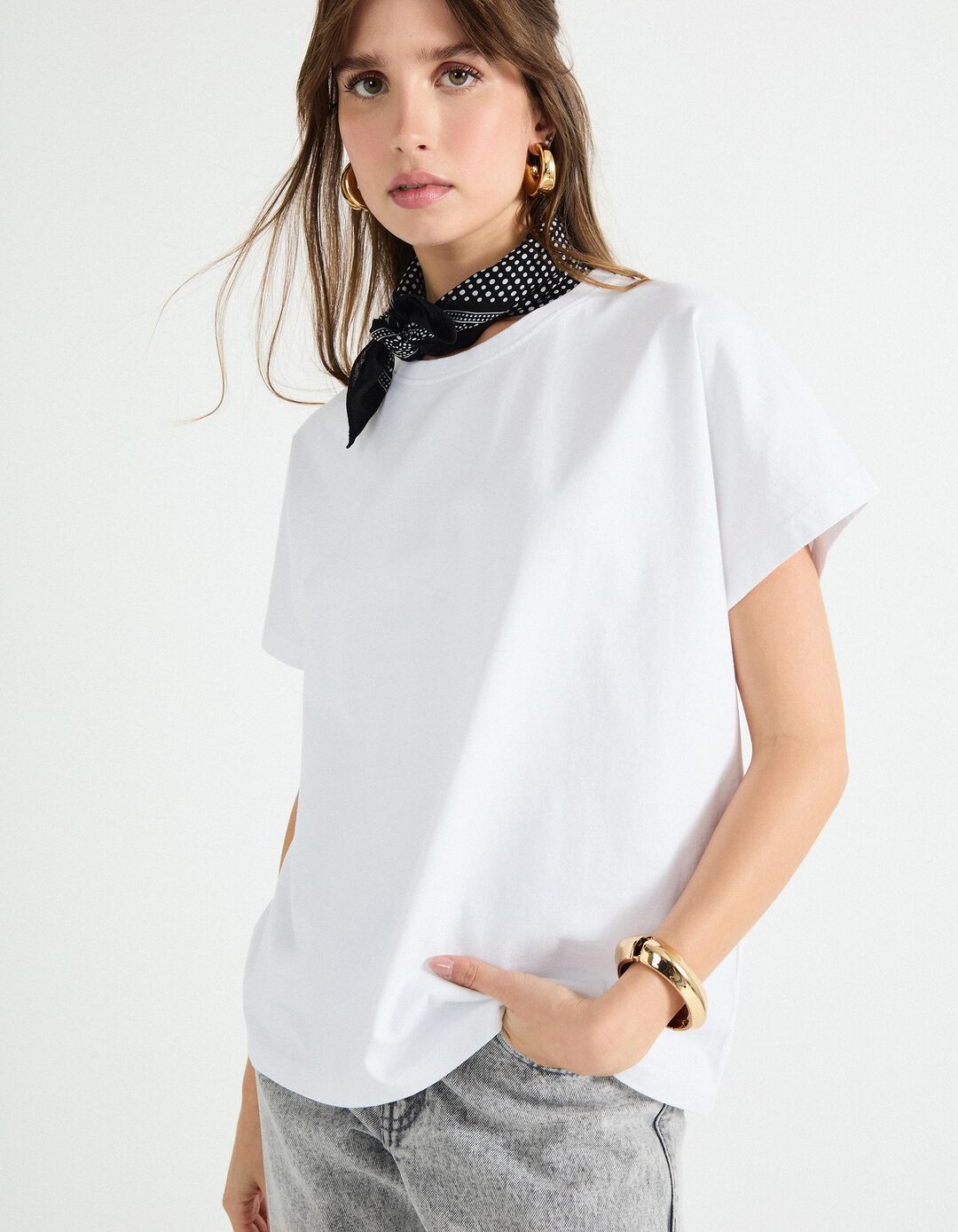 T-shirt, Mulher, Branco
