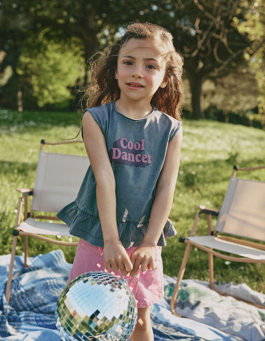 T-shirt Estampada, Menina, Cinzento