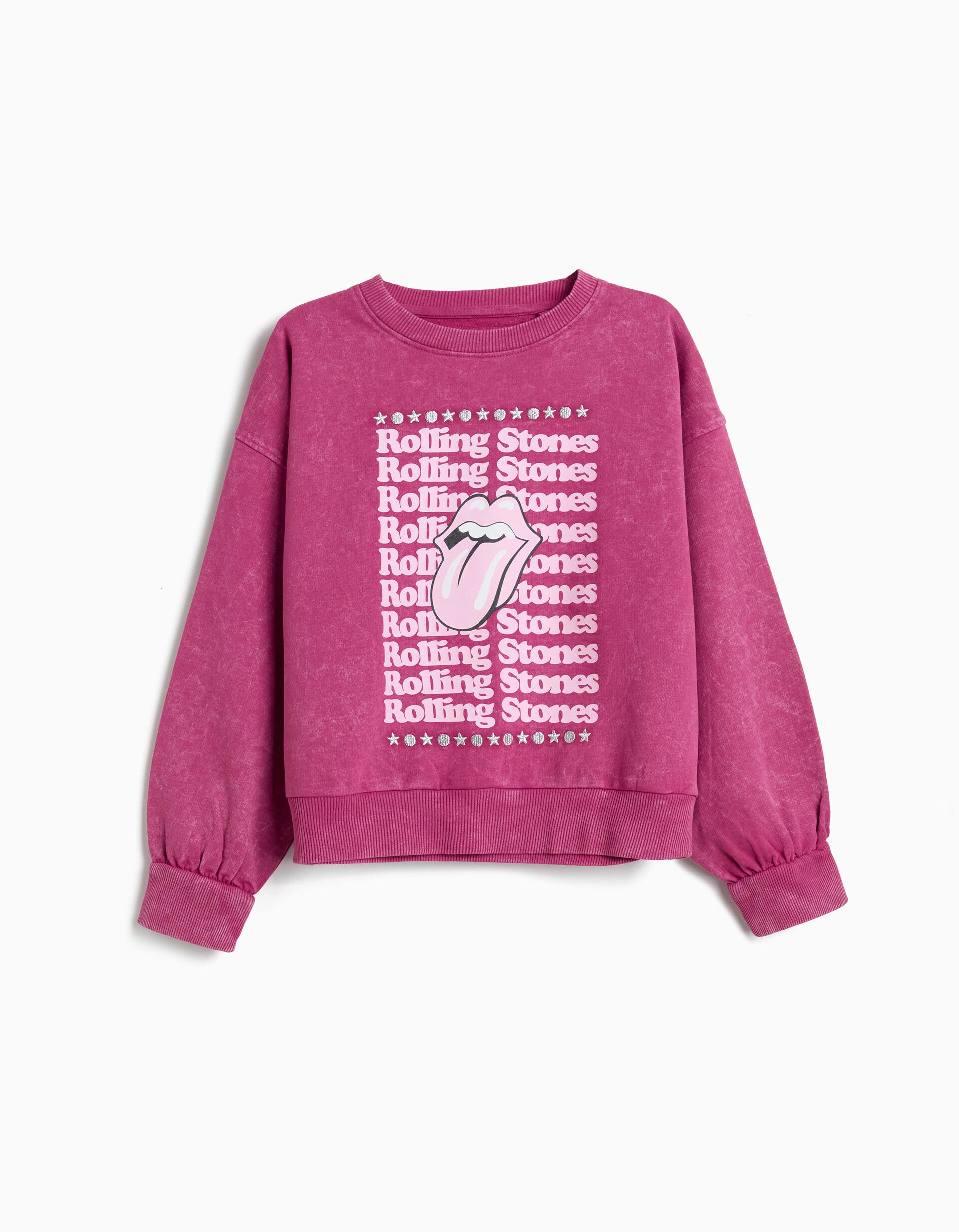 Comprar Online Sweatshirt 'Rolling Stones', Menina, Rosa Escuro