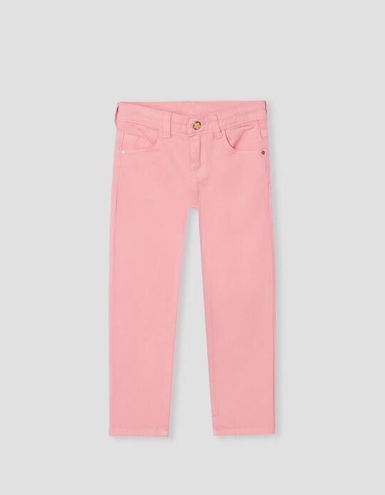 Twill Trousers for Girls, Pink