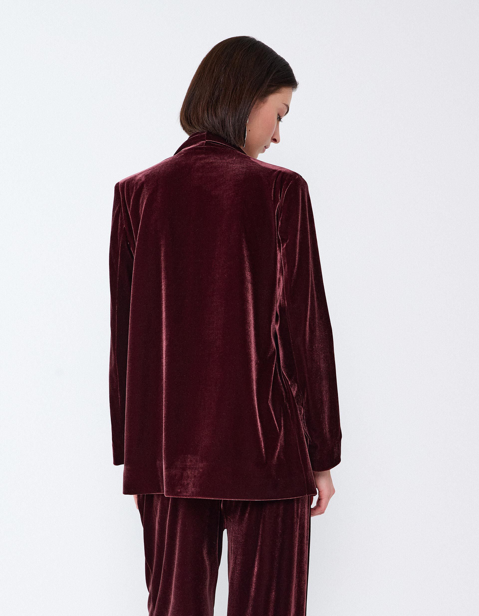 Comprar Online Blazer Em Veludo, Mulher, Roxo Escuro