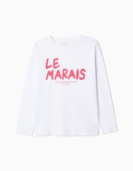Comprar Online T-shirt de Manga Comprida Estampado, Menino, Branco