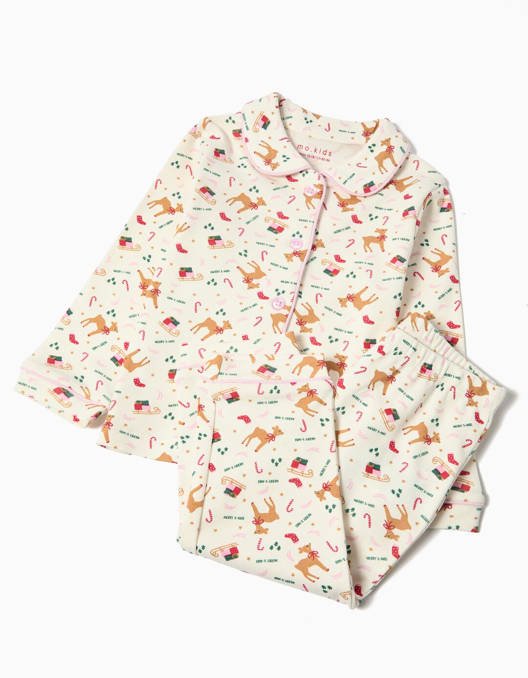 Pijama de Natal, Menina, Branco
