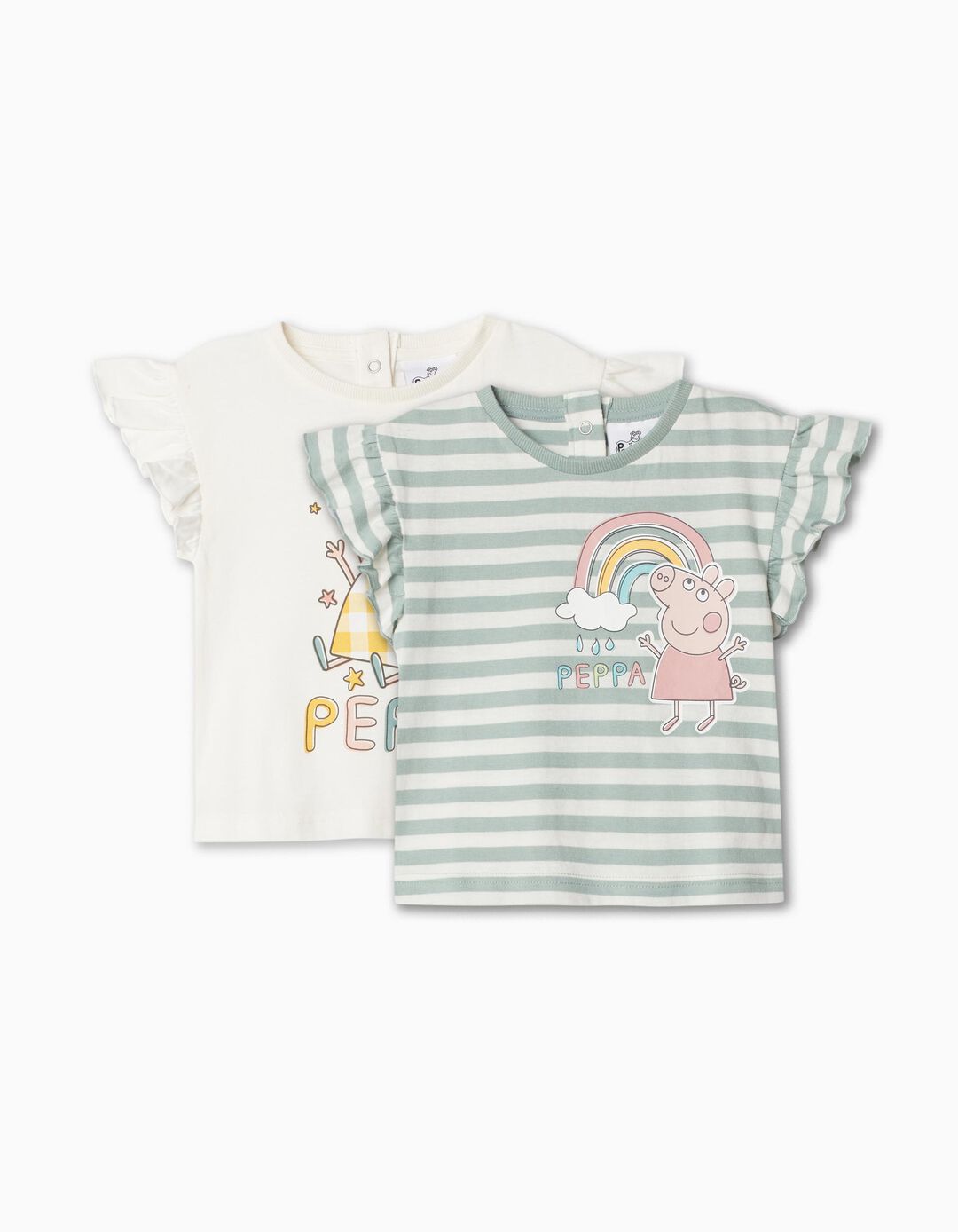 Pack 2 T-shirts 'Peppa Pig', Bebé Menina, Multicor