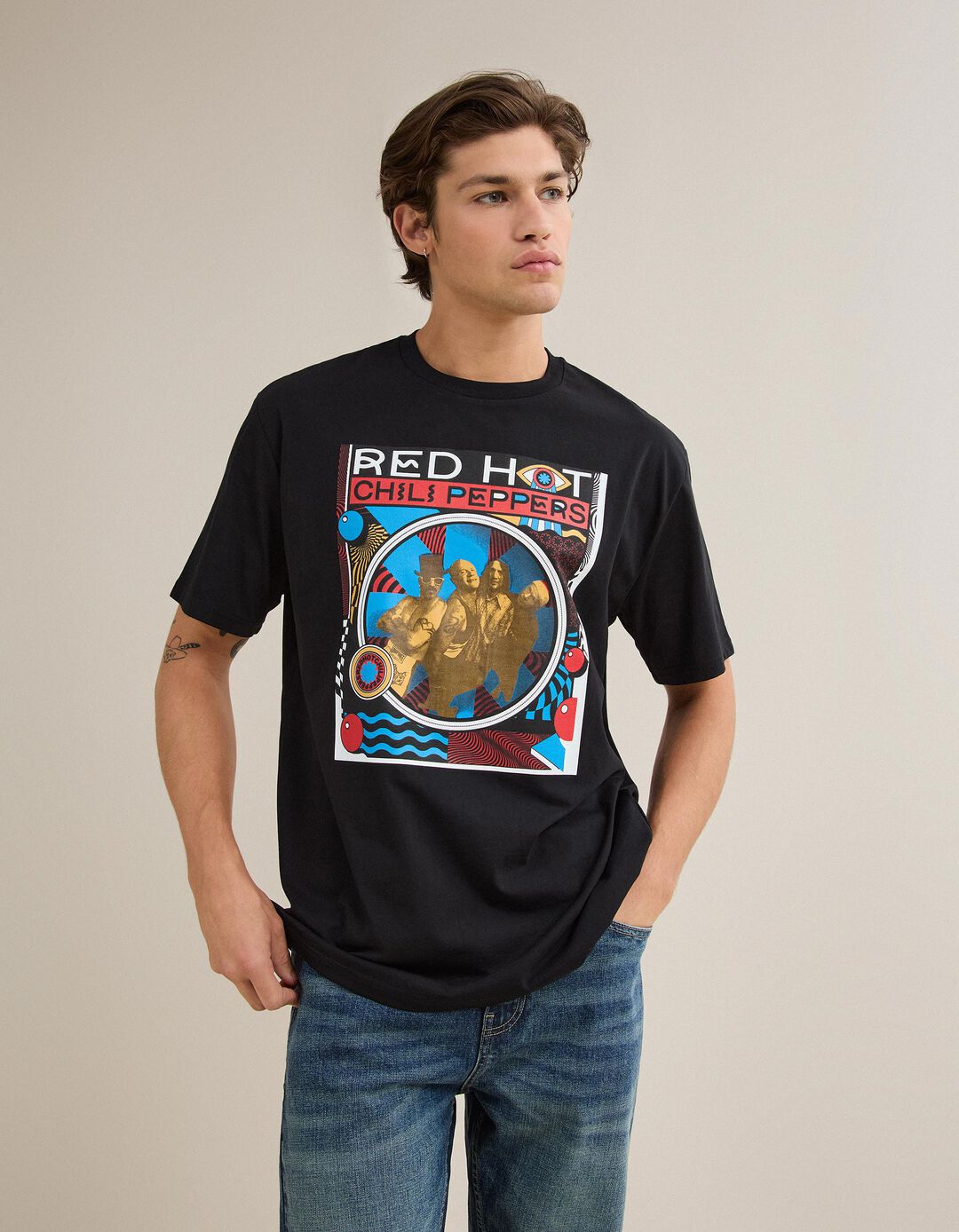 T-shirt Red Hot Chili Peppers, Homem, Preto