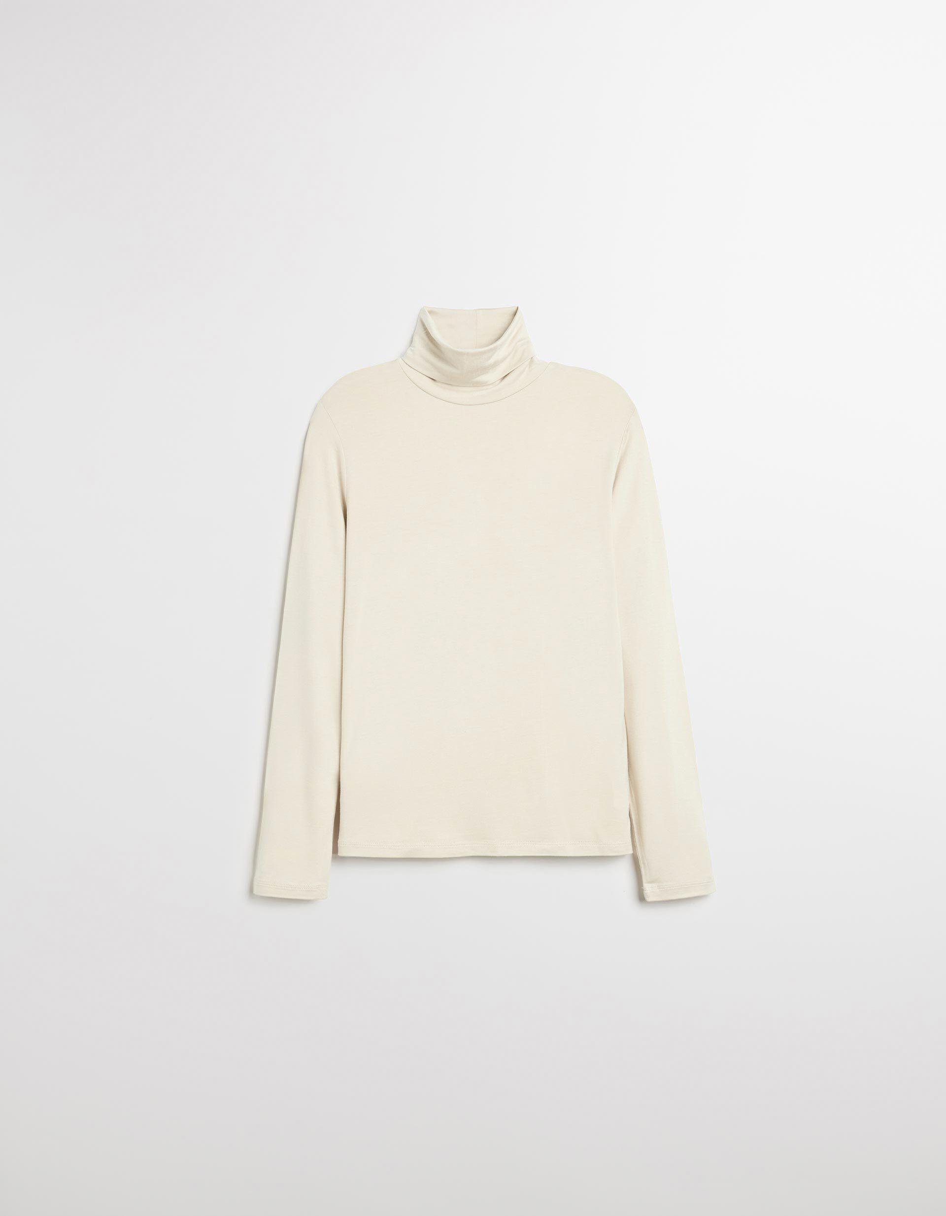 Comprar Online Camisola com Gola Alta, Mulher, Bege Claro